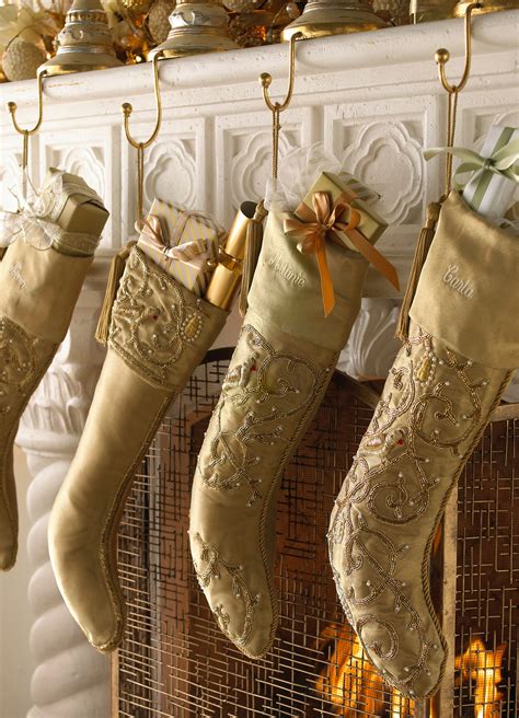 gold xmas stockings